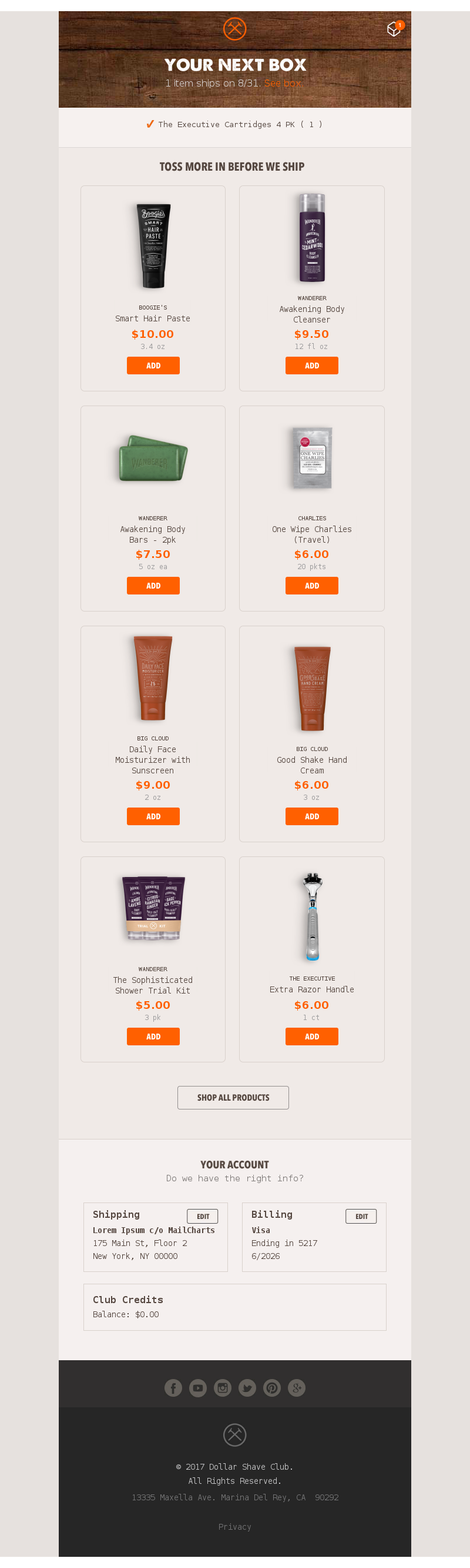 Dollar Shave Club s Purchase Email Unboxing Experience MailCharts